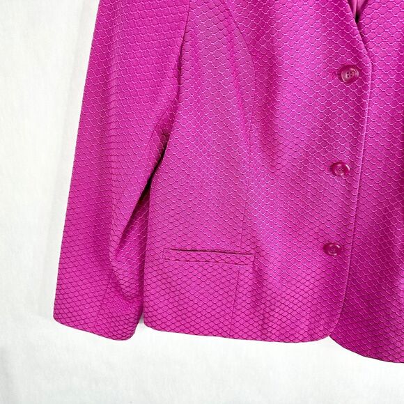 Liz Baker Plus Size 16 Blazer‎ Jacket Purple Textured Embroidered Lined 1524 - Picture 3 of 8